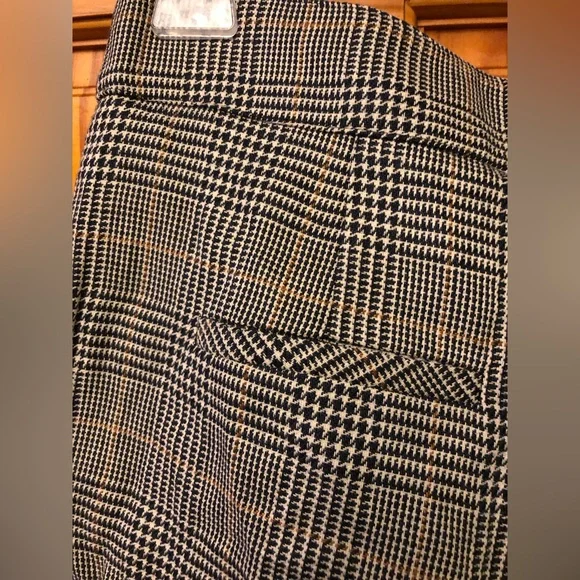 Veronica Beard Gemini Plaid Pants Cotton Linen Trousers